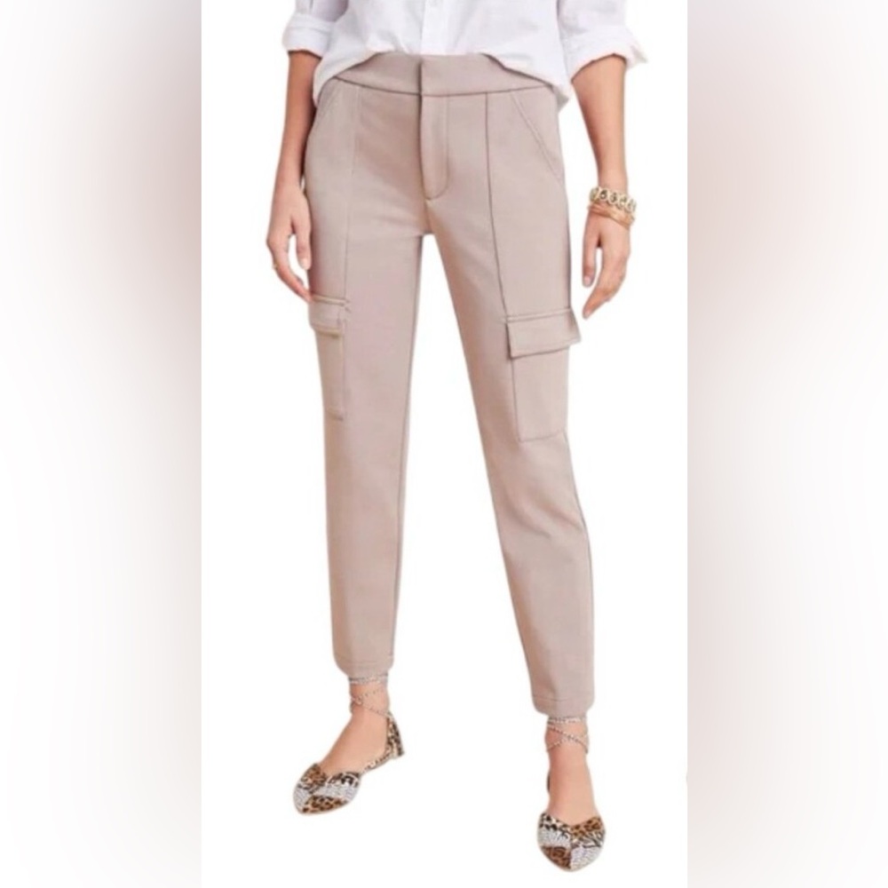Anthropologie The Essential Slim Knit Tan Brown Khaki Cargo Pant